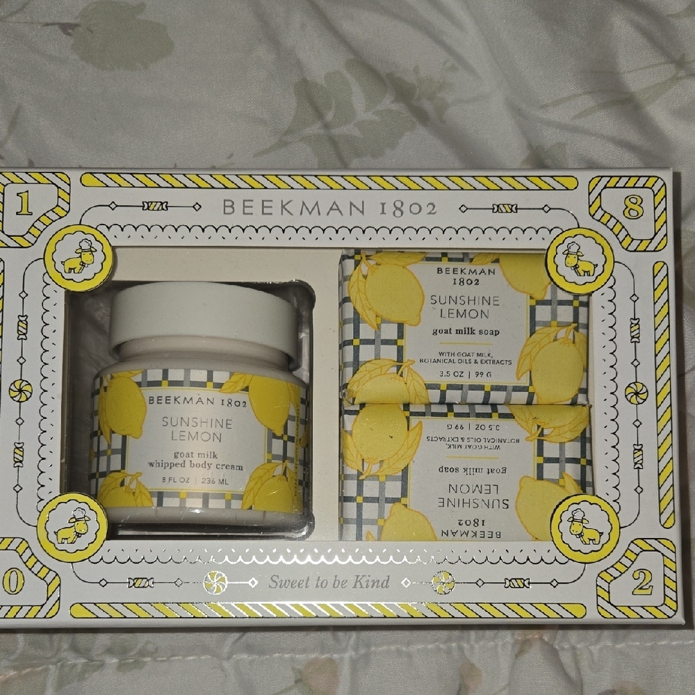 Beekman 1802 Sunshine Lemon And Goat's Milk Body Cream and Soap Set - Picture 2 of 8
